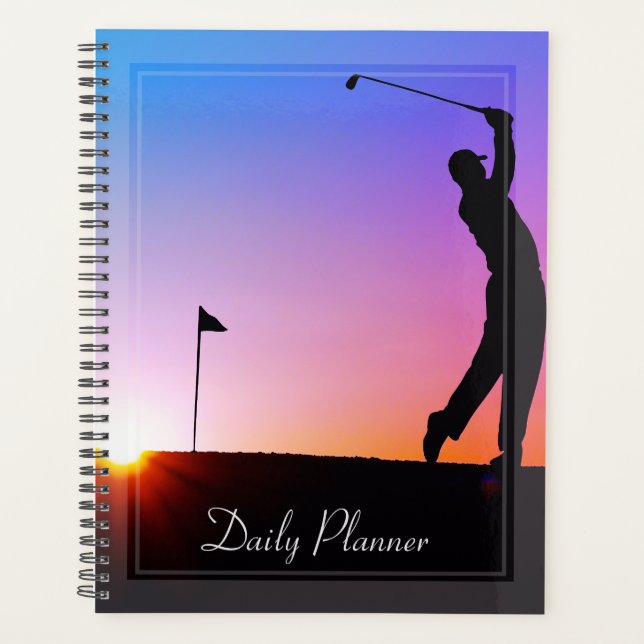 HAMbWG - Photo Daily Planner - Golfer in Sunset (Front)