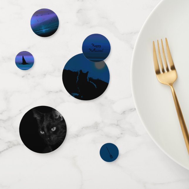 HAMbWG - Table Confetti - Blue Halloween Cat (Group)