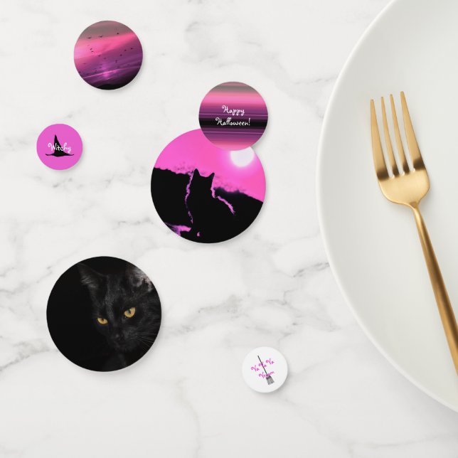 HAMbWG - Table Confetti - Pink Halloween Cat (Group)