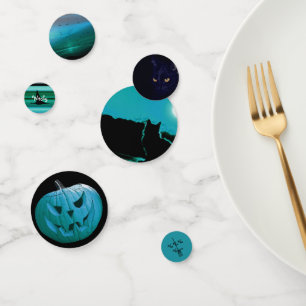 HAMbWG - Table Confetti - Teal Halloween Cat