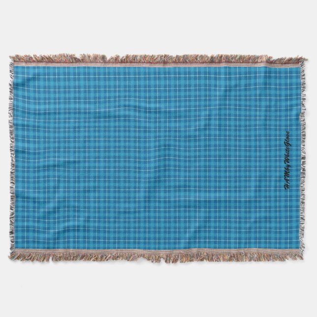 HAMbWG Throw Blanket - L. Blue Plaid (Front)