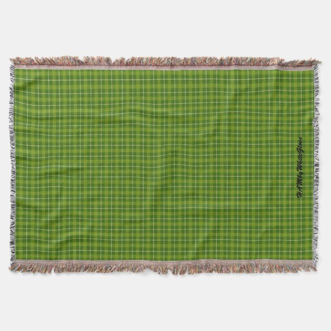 HAMbWG Throw Blanket - L. Green Plaid (Front)