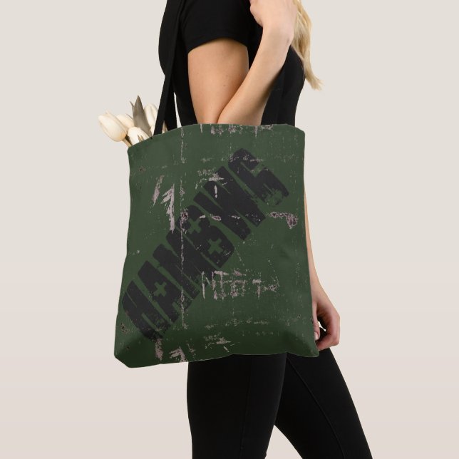 HAMbWG - Tote Bag - Black/Leaf Green Reverse (Close Up)