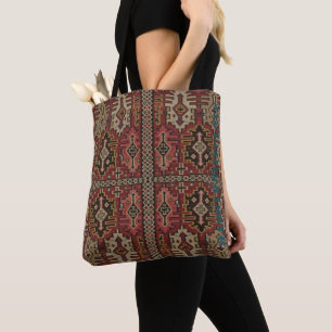 HAMbWG - Tote Bag -  Bohemian w rusts, navy, tan,