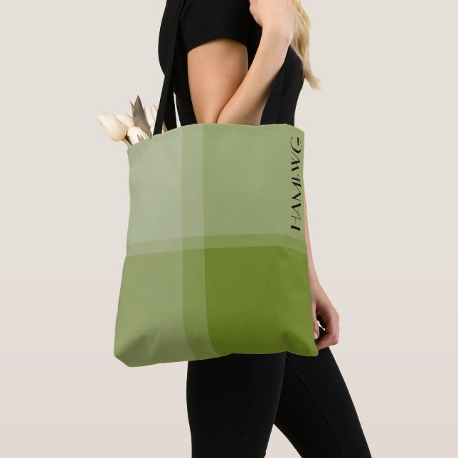 HAMbWG Tote Bag - Green Plaid (Close Up)