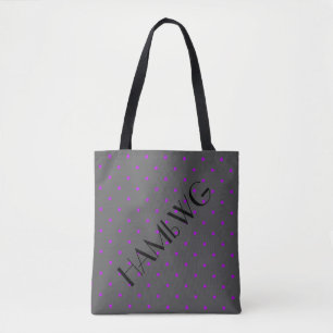 HAMbWG - Tote Bag - Grey w Any Colour Polka Dot