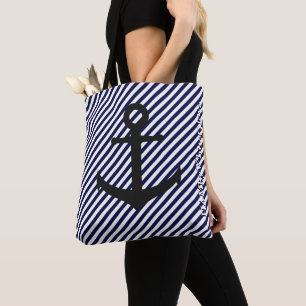 HAMbWG Tote Bag - Navy/ White w Anchor