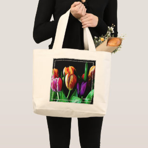 HAMbWG - Tote Bag - Pink Orange, Purple Tulips