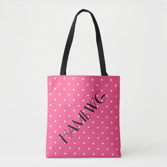 HAMbWG - Tote Bag - Pink w Polka Dot (Front)