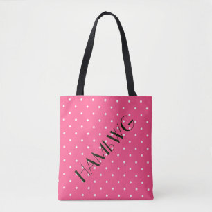 HAMbWG - Tote Bag - White/Pink Polka Dot
