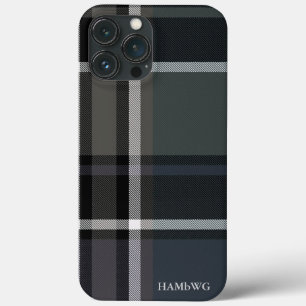 HAMbWG Tough Xtreme Phone Case - Black Grey Plaid