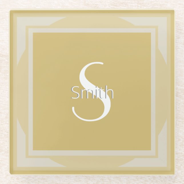 HAMbWG - Two Tone Monogram Glass Coaster (Front)