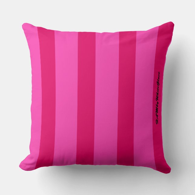 HAMbWG Vanity Pillow - Add name - Pink Stripe (Front)