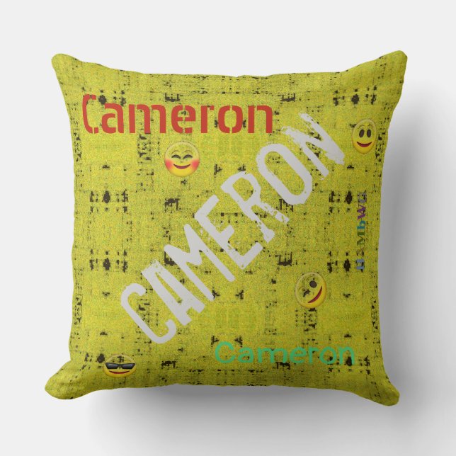 HAMbWG Vanity Pillow - Add name - Yellow Distresse (Front)