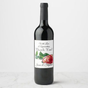 HAMbWG - Wine Bottle Label - Single Rose