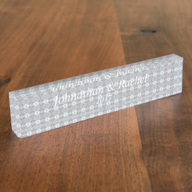 HAMbyWG - Acrylic Desk Nameplate - Pearl (Side)