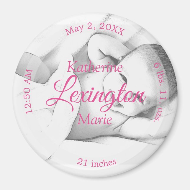 HAMbyWG - Baby Birth Announcement Magnet (Front)