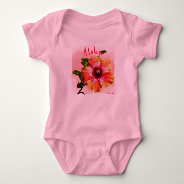 HAMbyWG - Baby' Pink Hawaiin Hibiscus t-shirt Baby Bodysuit (Front)