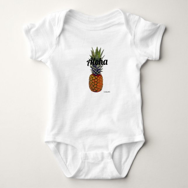 HAMbyWG - Baby's Hawaiin Pineappl Aloha t-shirt Baby Bodysuit (Front)