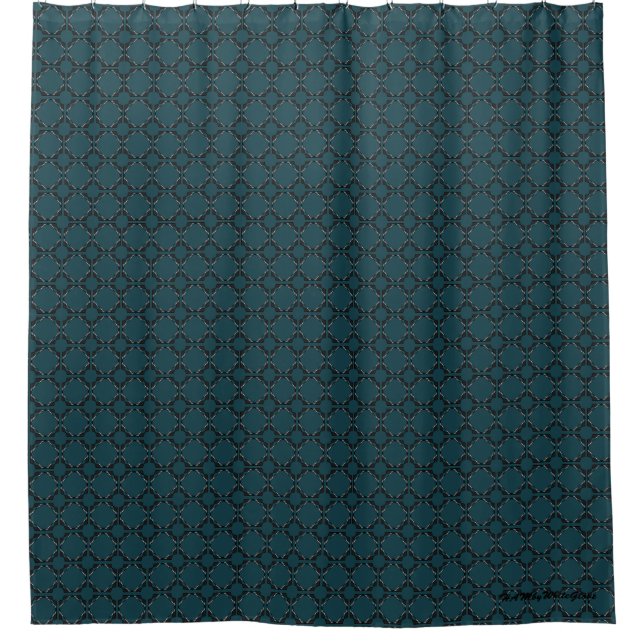 HAMbyWG - Black with Any Other Colour Disc Pattern Shower Curtain (Front)