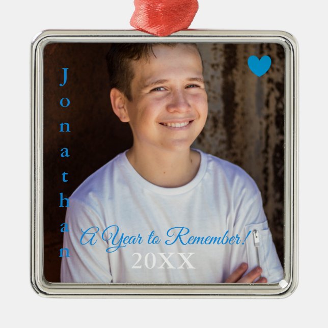 HAMbyWG - Blue heart and words Metal Ornament (Front)