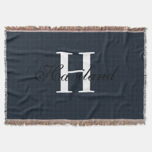 HAMbyWG Blue Plaid Throw Blanket