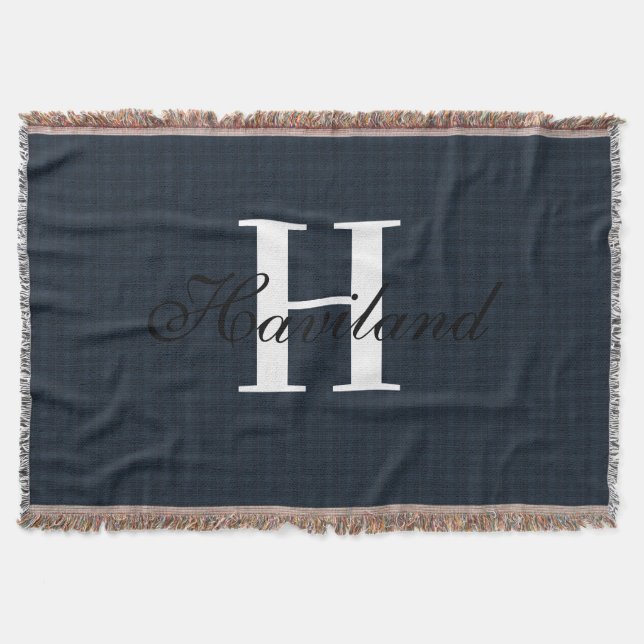 HAMbyWG Blue Plaid Throw Blanket (Front)