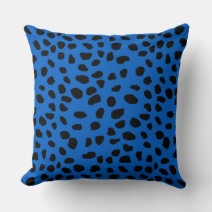 HAMbyWG Bright Blue & Black Leopard Print Cushion