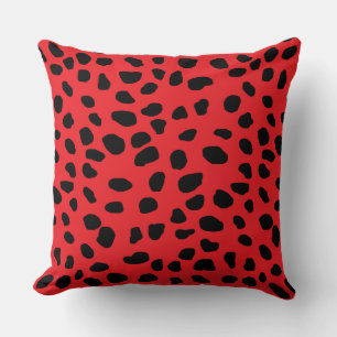 HAMbyWG Bright Red & Black Leopard Print Cushion