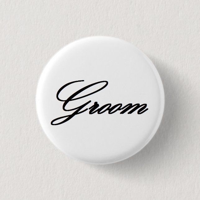 HAMbyWG -Button - Groom 3 Cm Round Badge (Front)