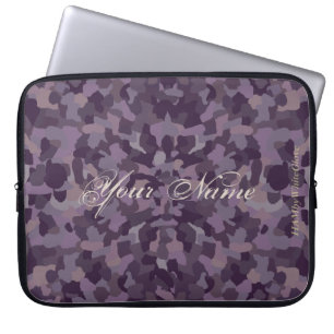 HAMbyWG - Camouflage Inspired Pattern in Plum Laptop Sleeve