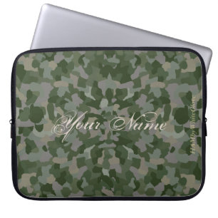 HAMbyWG - Camouflage Pattern in Leaf Green Laptop Sleeve