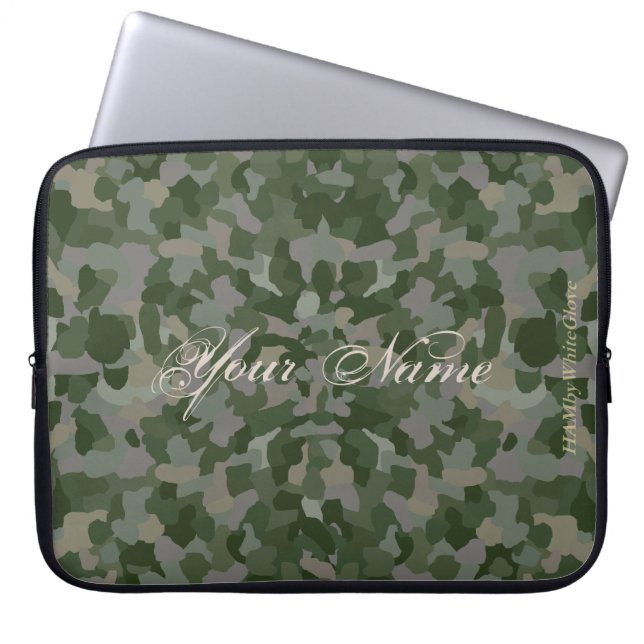 HAMbyWG - Camouflage  Pattern in Leaf Green Laptop Sleeve (Front)
