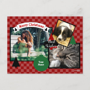 HAMbyWG Chequered Background in any colour Holiday Postcard