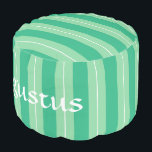 HAMbyWG - Cotton Round Pouf Chair - Green Stripes<br><div class="desc">HAMbyWG - Cotton Round Pouf Chair - Vibrant Green Stripes - Personalise with your name</div>