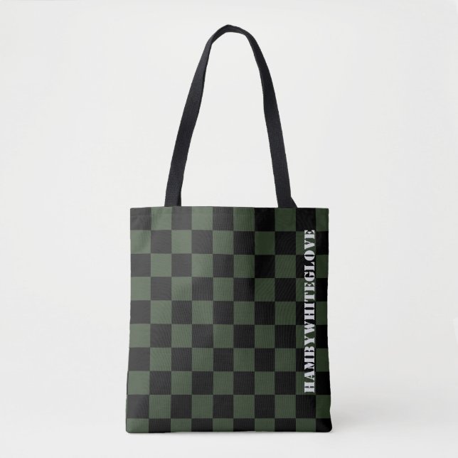 HAMbyWG - Custom Colour Black Chequered Tote Bag (Front)
