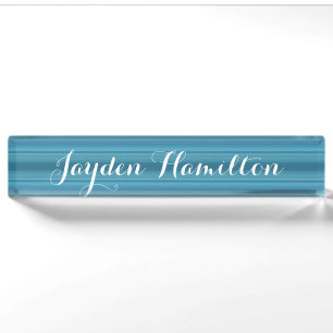 HAMbyWG - Desk Name Plate - Aquamarine Gradient