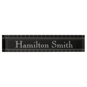 HAMbyWG - Desk Name Plate - Black Stripe
