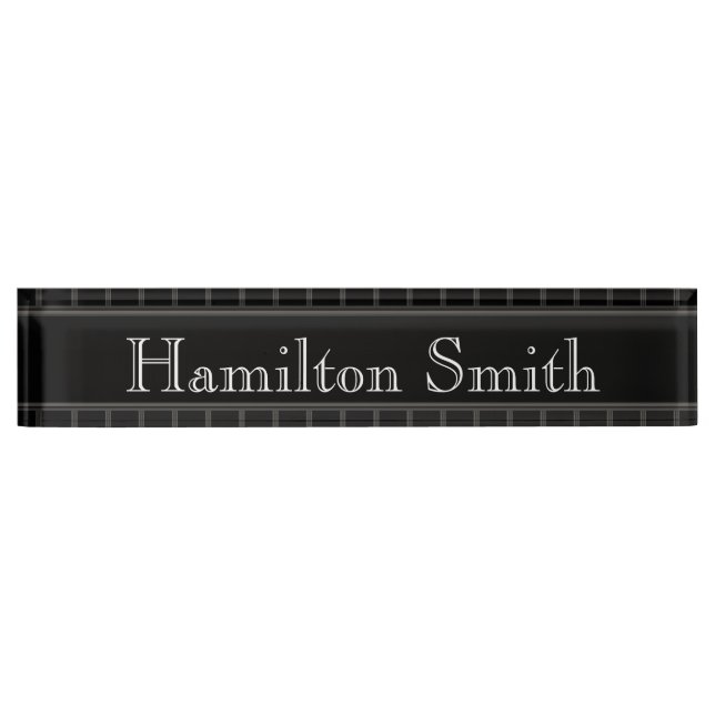 HAMbyWG - Desk Name Plate - Black Stripe (Front)