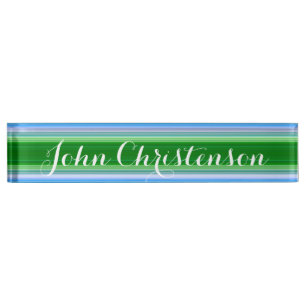 HAMbyWG - Desk Name Plate - Blue & Green Gradient