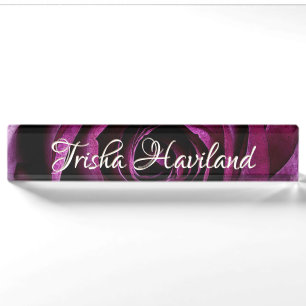 HAMbyWG Desk Name Plate - Classic Raspberry Rose