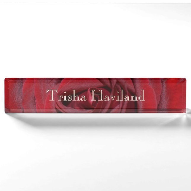 HAMbyWG Desk Name Plate - Classic Red Rose (Front)