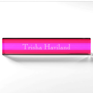 HAMbyWG Desk Name Plate - Hot Pinks & Black