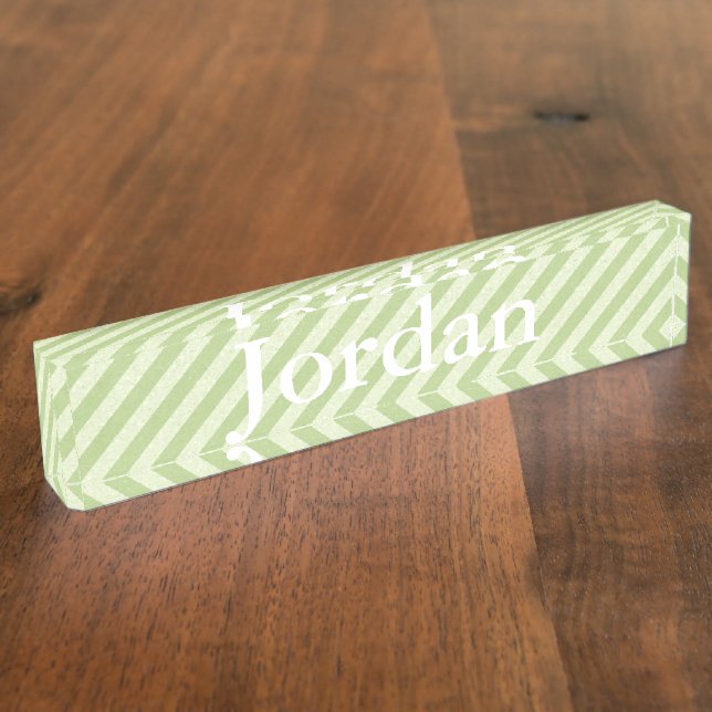 HAMbyWG - Desk Name Plate - Lime Stripe (Side)