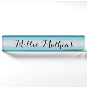 HAMbyWG - Desk Name Plate - Teal & Black Gradient