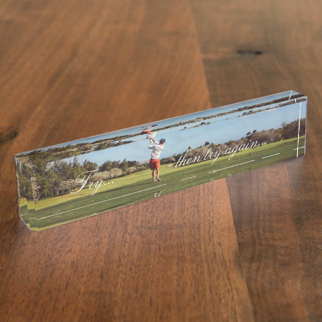 HAMbyWG Desk Name Plate - Try Try Again (Side)