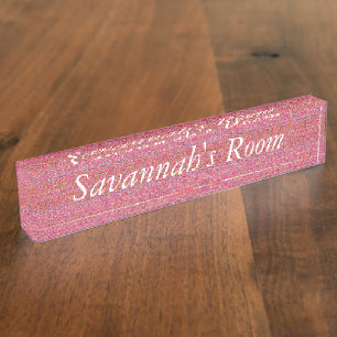 HAMbyWG - Desk Nameplate - Little Girl Pink