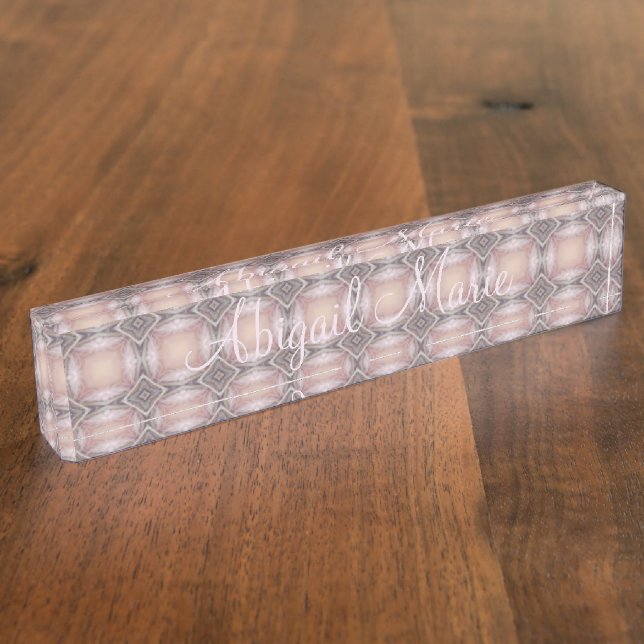 HAMbyWG - Desk Nameplate - Soft Pink/Peach/Grey (Side)