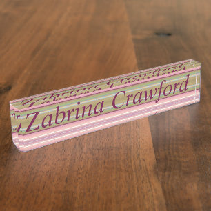HAMbyWG - Desk Nameplate - Vibrant Sage/Rose