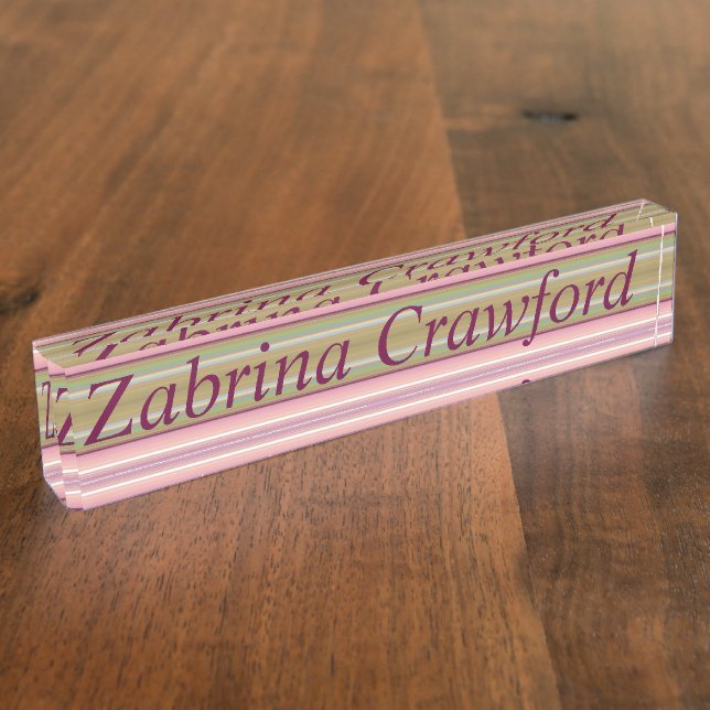 HAMbyWG - Desk Nameplate - Vibrant Sage/Rose (Side)